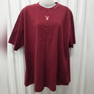 PLAYBOY By Pacsun  Burgundy Short Sleeve Tee
